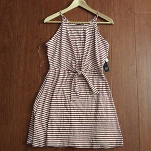 As U Wish - pumpkin orange/white stripes dress